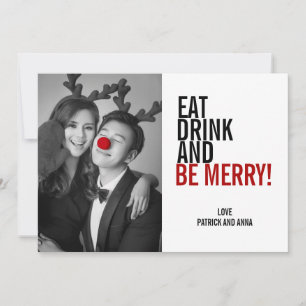 Eat Drink & Be Merry Christmas Holiday Photo Card
