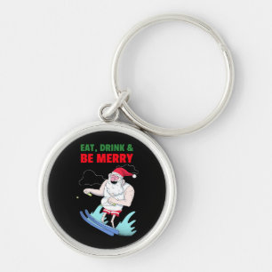 Eat, Drink & Be Merry Christmas Keychain