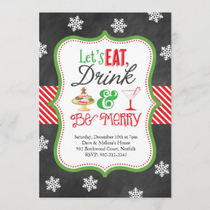Eat, Drink, Be Merry Christmas Party Invitation