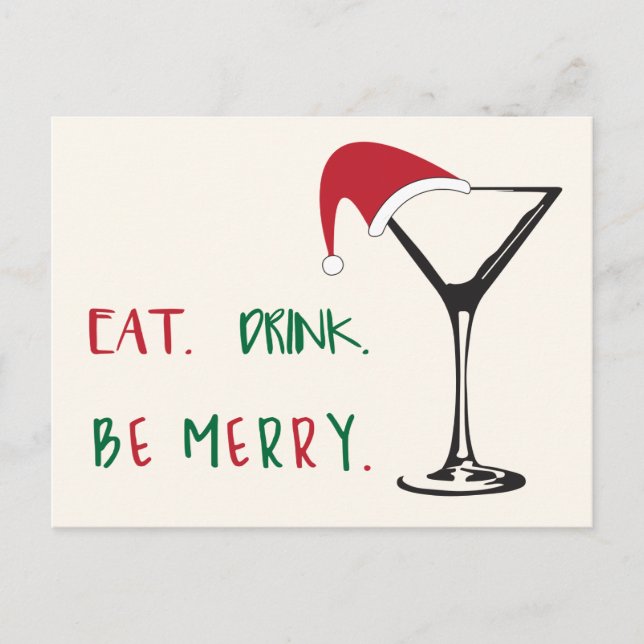 Eat. Drink. Be Merry. Christmas Postcard (Front)