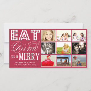 EAT, DRINK & BE MERRY   HOLIDAY COLLAGE CARD