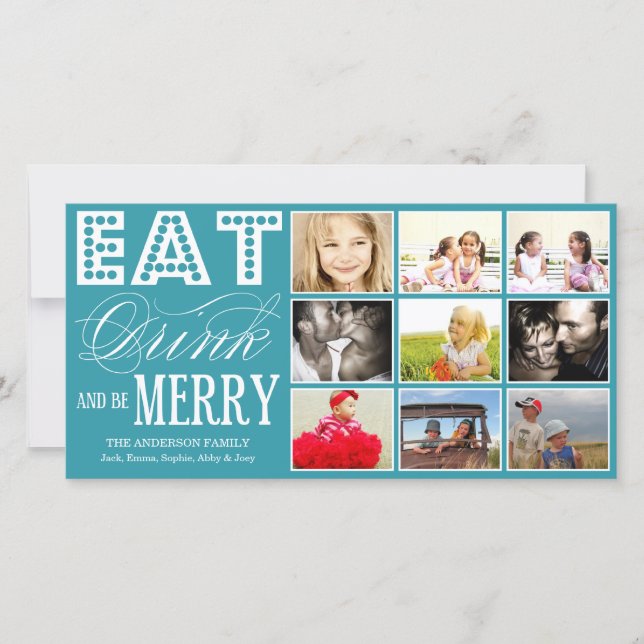 EAT, DRINK & BE MERRY | HOLIDAY COLLAGE CARD (Front)
