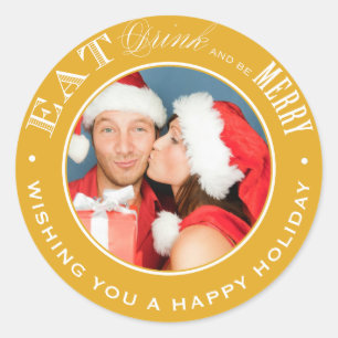 EAT, DRINK & BE MERRY   HOLIDAY ENVELOPE SEAL