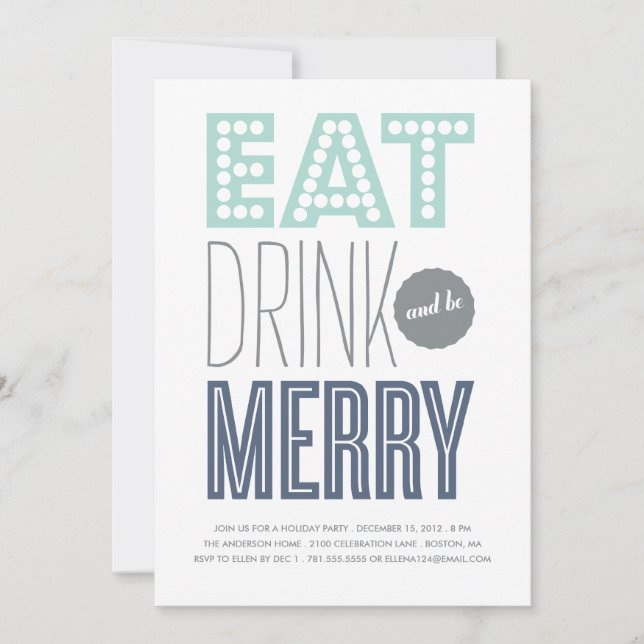 EAT DRINK & BE MERRY | HOLIDAY INVITATION (Front)