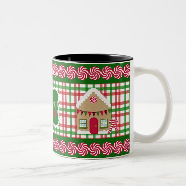 Eat, Drink & Be Merry Plaid Gingerbread Mug (Right)