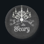 Eat Drink Be Scary Chalk Halloween Party Plates<br><div class="desc">Eat Drink Be Scary Chalk Halloween Party Plates. Customize with any text. Matching items are available.</div>