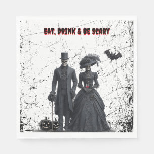 Eat, Drink, Be Scary Gothic Adult Halloween Party Napkin