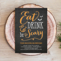 Eat Drink Be Scary Halloween Party Invitation