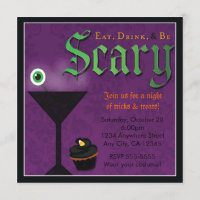 Eat Drink & Be Scary Halloween Party Invitation