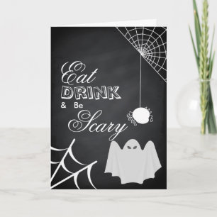 Eat Drink & be Scary Halloween Spider Web Card