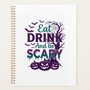 Eat Drink Be Scary Halloween Spooky Tree Pumpkins_ Planner