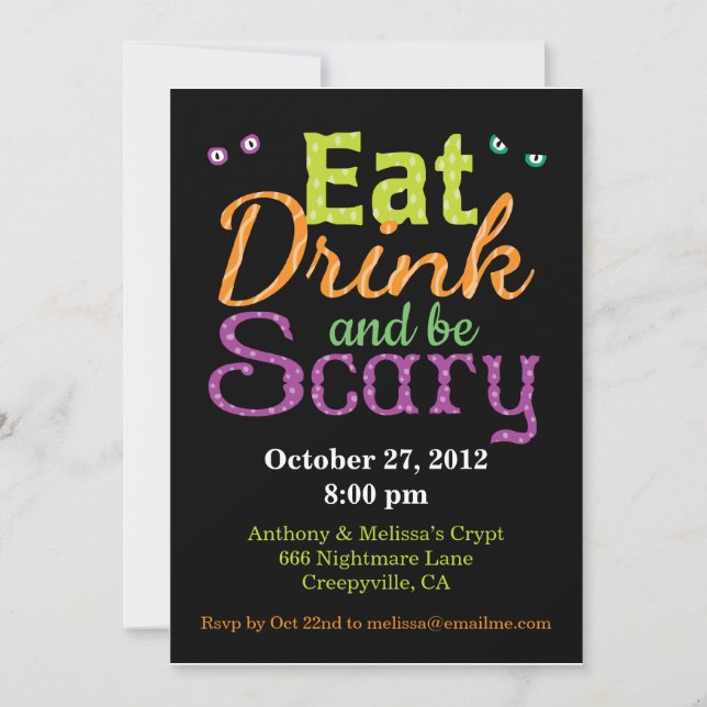 Eat, Drink & Be Scary Invitation (Front)