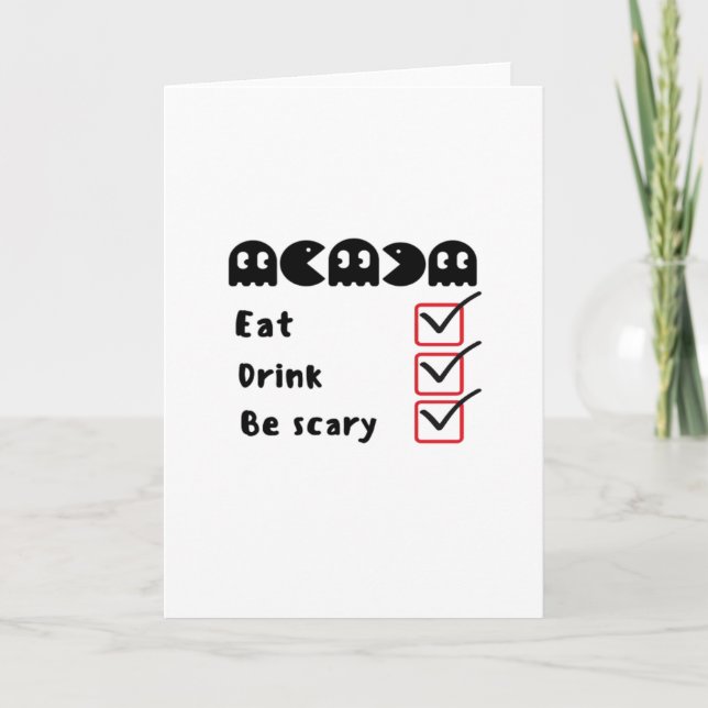 Eat Drink Be Scary Minimal Clean Card (Front)