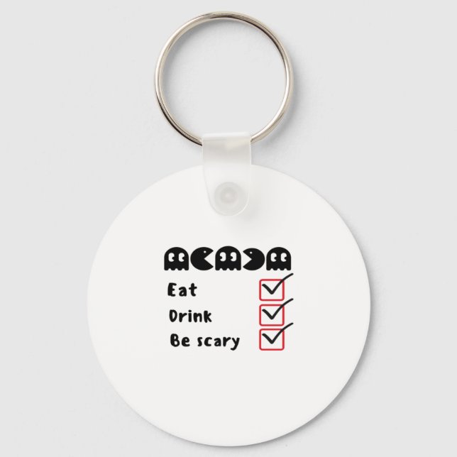 Eat Drink Be Scary Minimal Clean Keychain (Front)