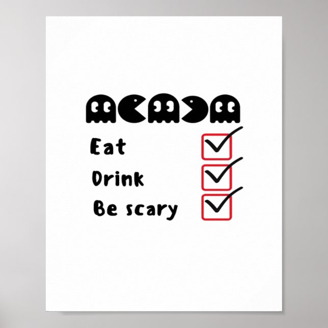 Eat Drink Be Scary Minimal Clean Poster (Front)