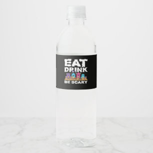 Eat Drink Be Scary Monster Halloween Creative Water Bottle Label