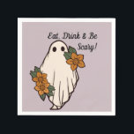 Eat, Drink & Be Scary! Napkin<br><div class="desc">Eat, Drink & Be Scary! This modern minimalistic Halloween napkin set is the perfect way to ring in a Spooktacular party! A great way to keep up with the theme at your special event</div>