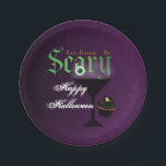 Eat Drink Be Scary Purple Halloween Party Plates<br><div class="desc">Eat Drink Be Scary Purple Halloween Party Plates. Customize with any text. Matching items are available.</div>
