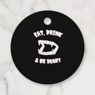 Eat Drink Be Scary Vampire Minimalist Style Favour Tags