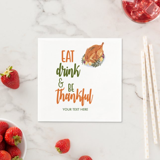 Eat Drink Be thankful Paper Napkins (Insitu)