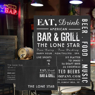 Eat, Drink Chalkboard, Bar & Grill, Pub/Brewery Business Card