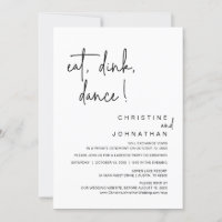 Eat, Drink, Dance, Wedding Elopement Celebration I