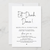Eat, Drink, Dance, Wedding Elopement Dinner Party