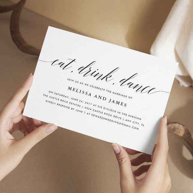 Eat, Drink, Dance Wedding Invitation (Creator Uploaded)