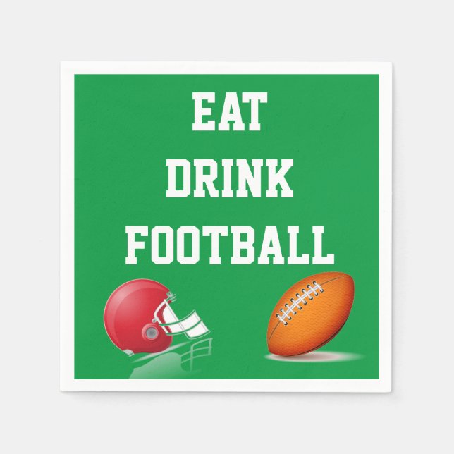 Eat Drink Football Napkin (Front)