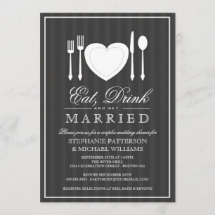 Eat Drink & Get Married Couples Shower Invitation