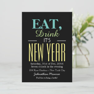 Eat, Drink It's New Year Invitation