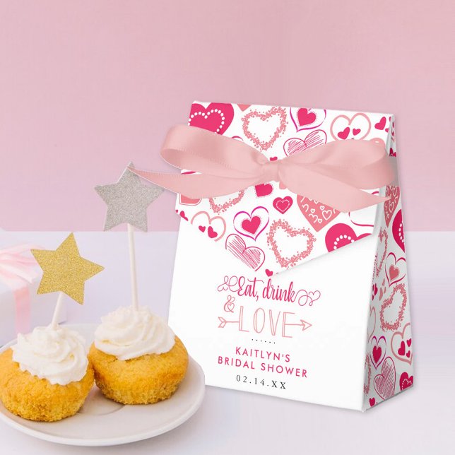 "Eat, Drink & Love" Valentine's Day Bridal Shower Favor Box (Creator Uploaded)
