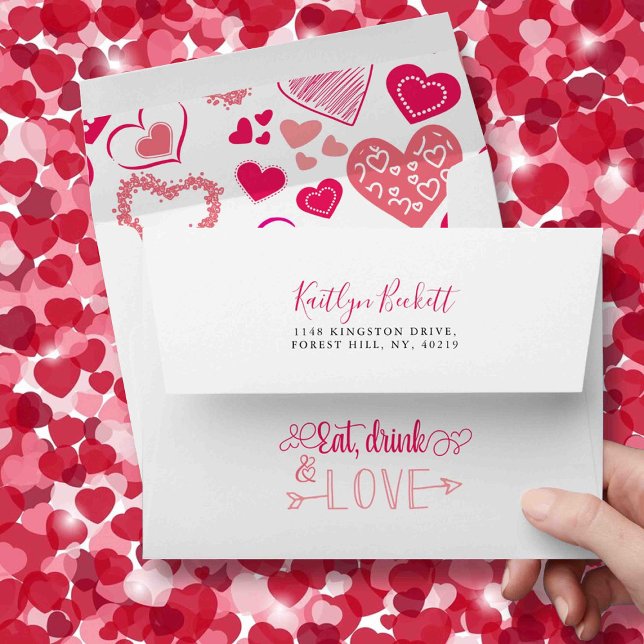"Eat, Drink & Love" Valentine's Day Envelope (Creator Uploaded)