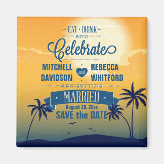 Eat Drink n Celebrate Summer Sunset Save the Date Magnet