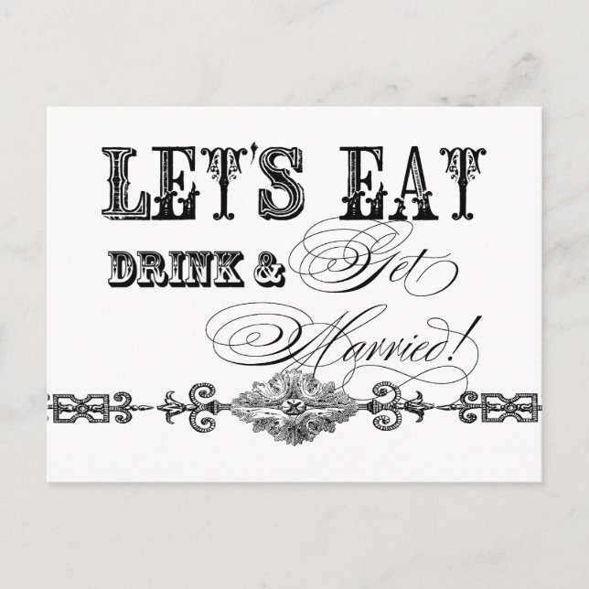 Eat, Drink n Get Married, be my Maid of Honour Car Postcard (Front)