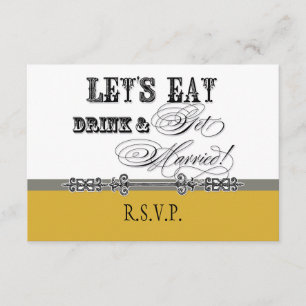 Eat, Drink n Get Married Formal RSVP Response Card