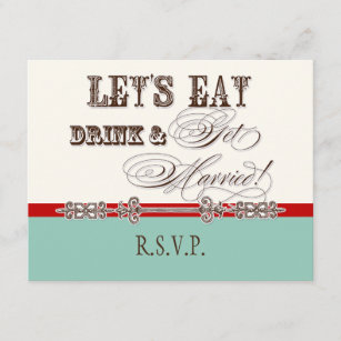Eat, Drink n Get Married Formal RSVP Response Card