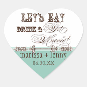 Eat, Drink n Get Married Matching Stickers or Seal