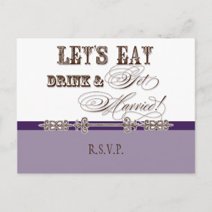 Eat, Drink n Get Married, RSVP Response Postcard