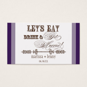 Eat, Drink n Get Married Wedding Favour Gift Tags