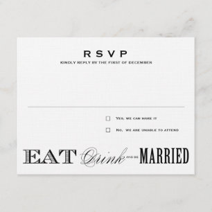 EAT, DRINK   RSVP CARD