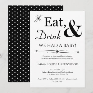 Eat Drink We Had A Baby Announcement Casual Party