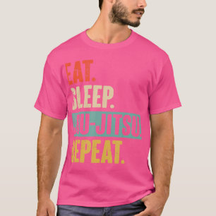 Eat Eleep Jiu Jitsu Repeat - Funny Vintage Bjj Jiu T-Shirt