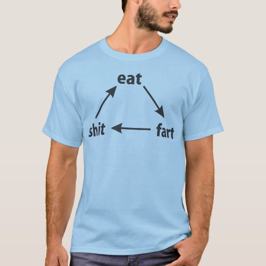 Eat, Fart, and Shit Blue T-Shirt