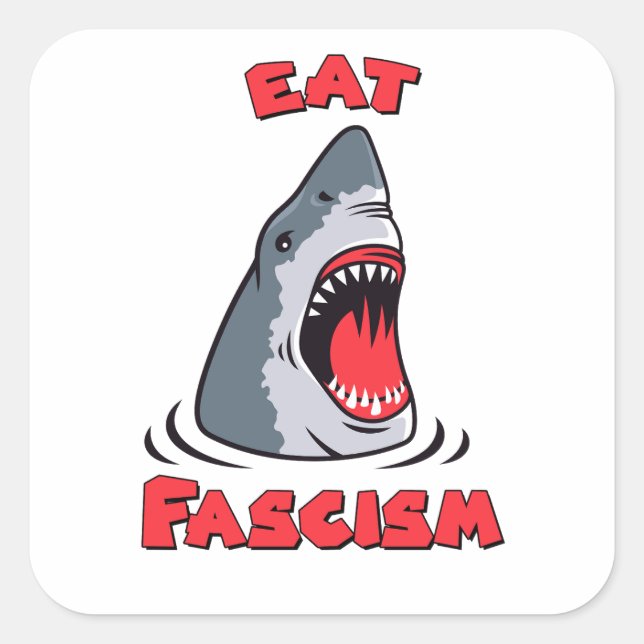 Eat Fascism Anti-Fascist Square Sticker (Front)