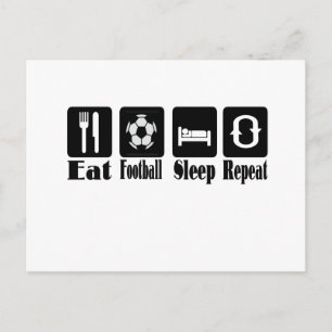eat football sleep and repeat postcard