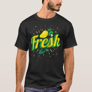 Eat Fresh Mango Lemon And Brokkoli Vegetarian T-Shirt