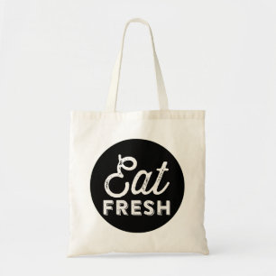 Eat Fresh Rustic Retro Typography Tote Bag