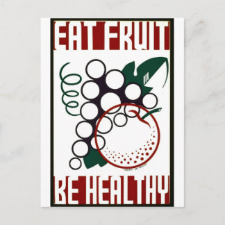 Eat Fruit - Be Healthy - WPA Poster - Postcard