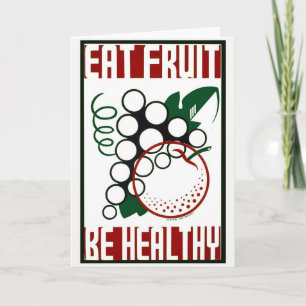 Eat Fruit - Be Healthy - WPA Poster - Promotion Thank You Card